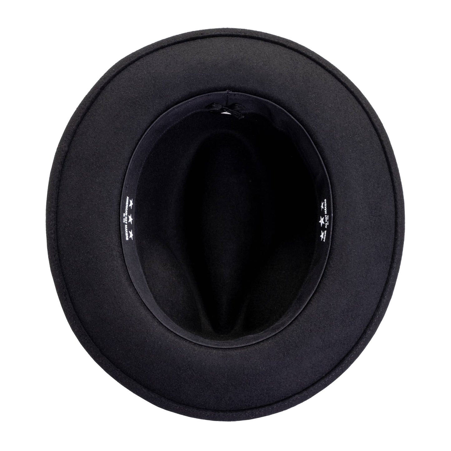 Crushable Wool Felt Pinch Front Hat - Style Pablo: Black