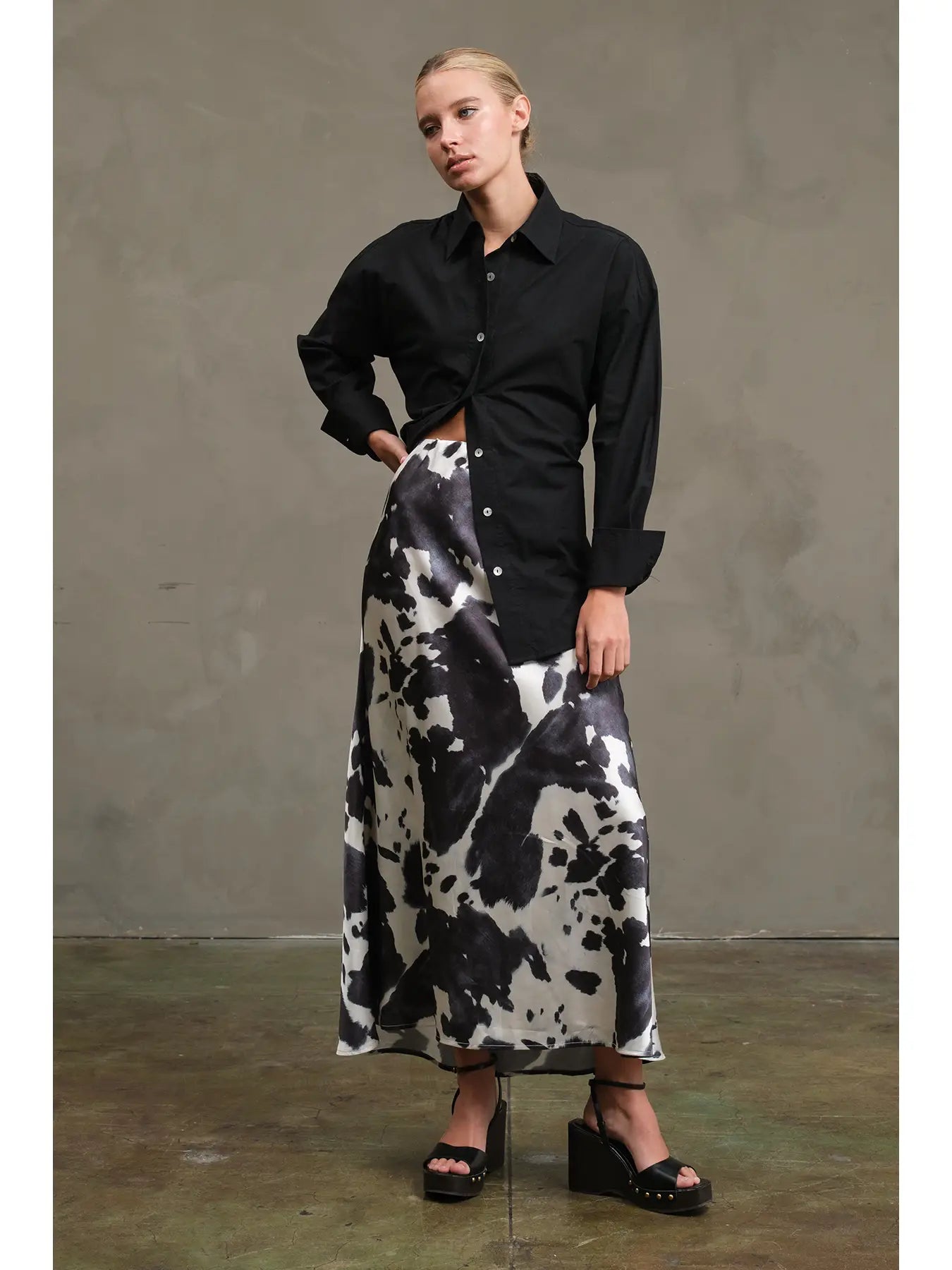 Abstract Mood Slip Skirt