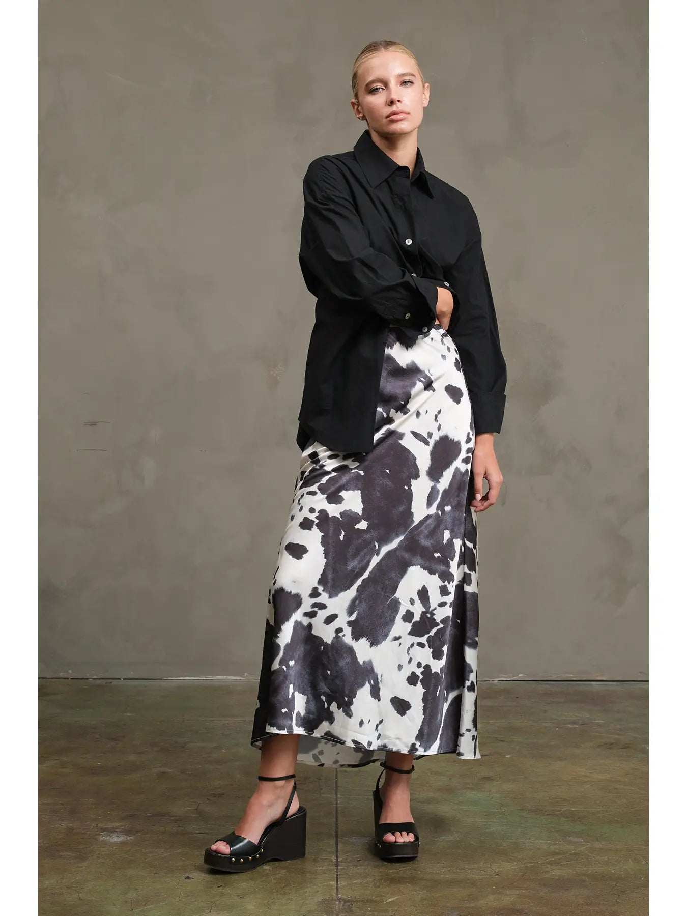 Abstract Mood Slip Skirt