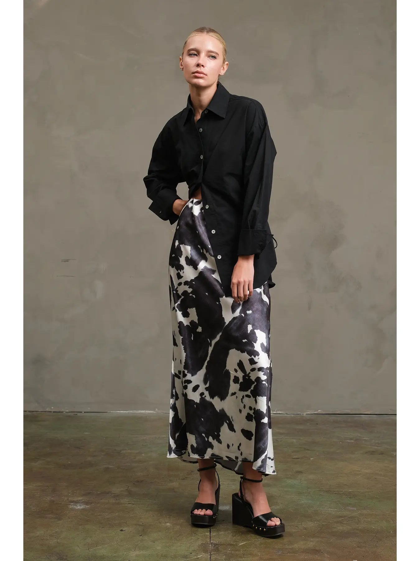 Abstract Mood Slip Skirt