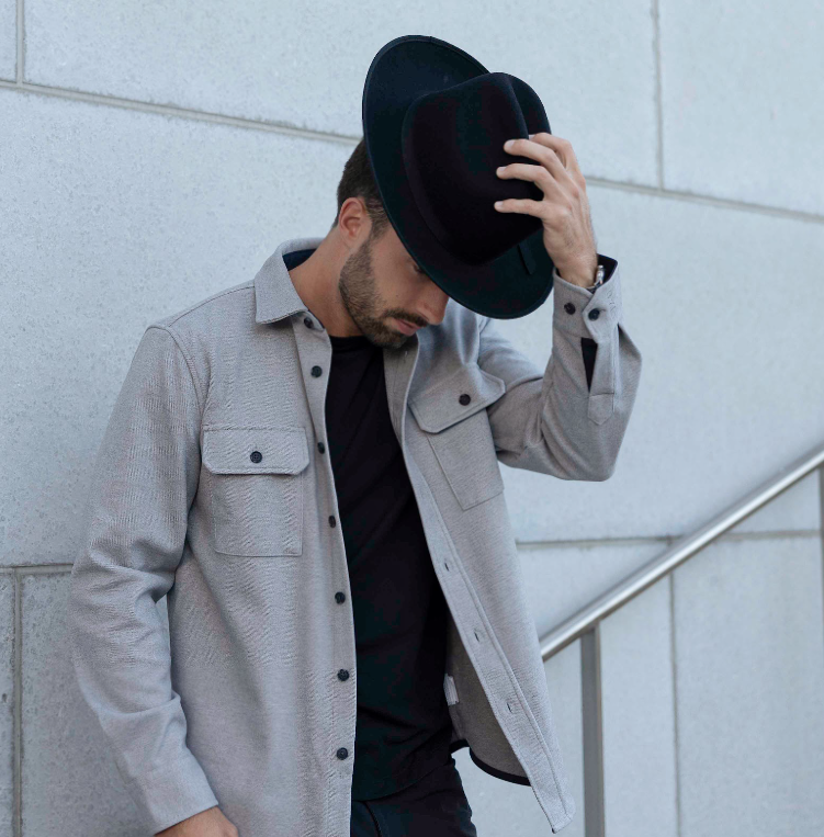 Wool Felt Open Road Fedora Hat - Style Dead End: Black