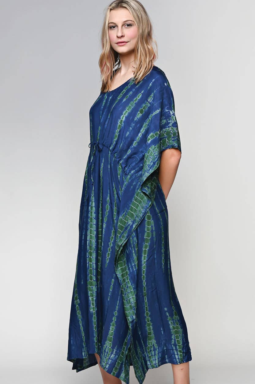 Shibori Caftans: Indigo & White