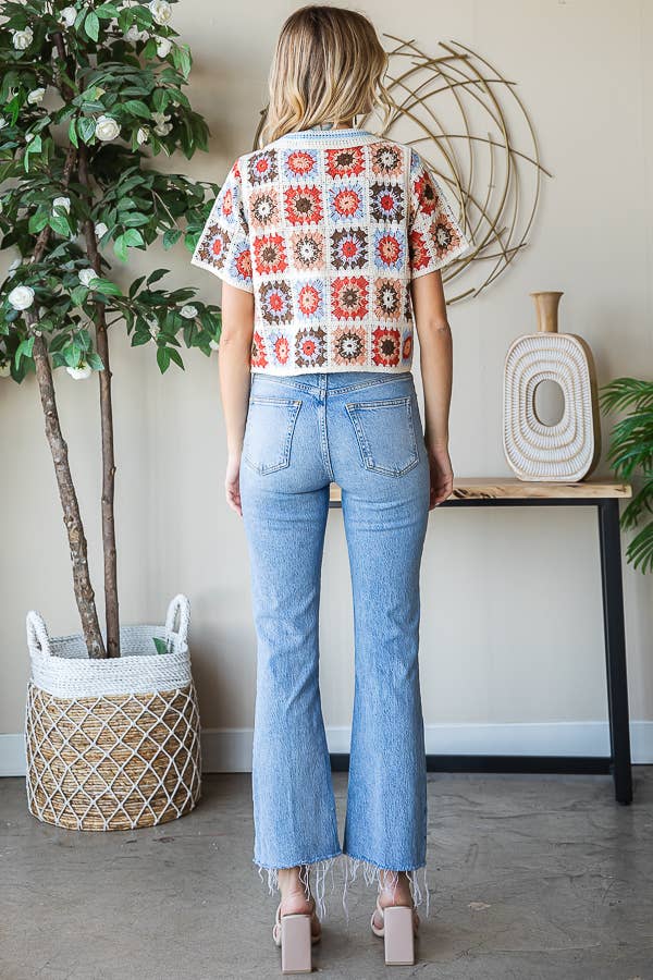 Sunset Bloom Crochet Top
