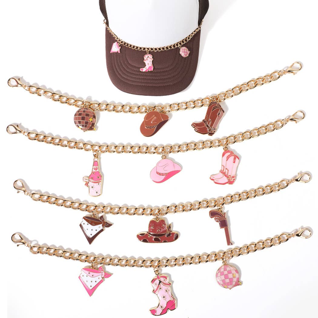 Western Cowboy Boots Hats Charm Trucker Hat Chain: DYC1869 / ONE SIZE