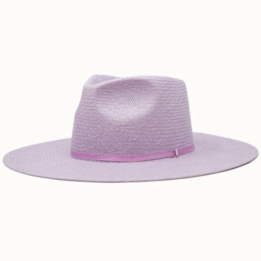 SIMONE Structured Straw Flat Brim Rancher Hat, Adjustable