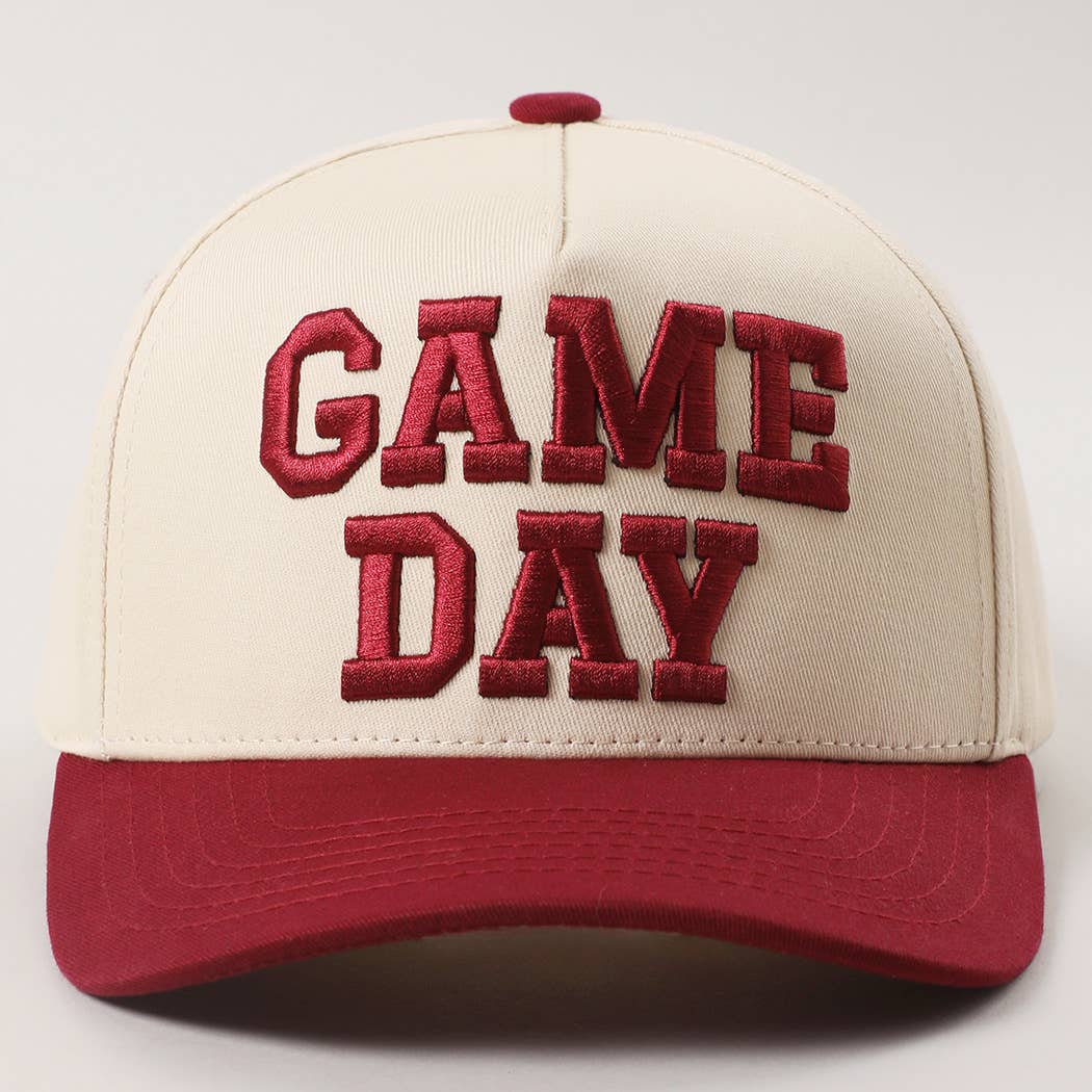 GAME DAY 3D Letter Embroidered Two-Tone Trucker Hat : BGD-WHT / ONE SIZE