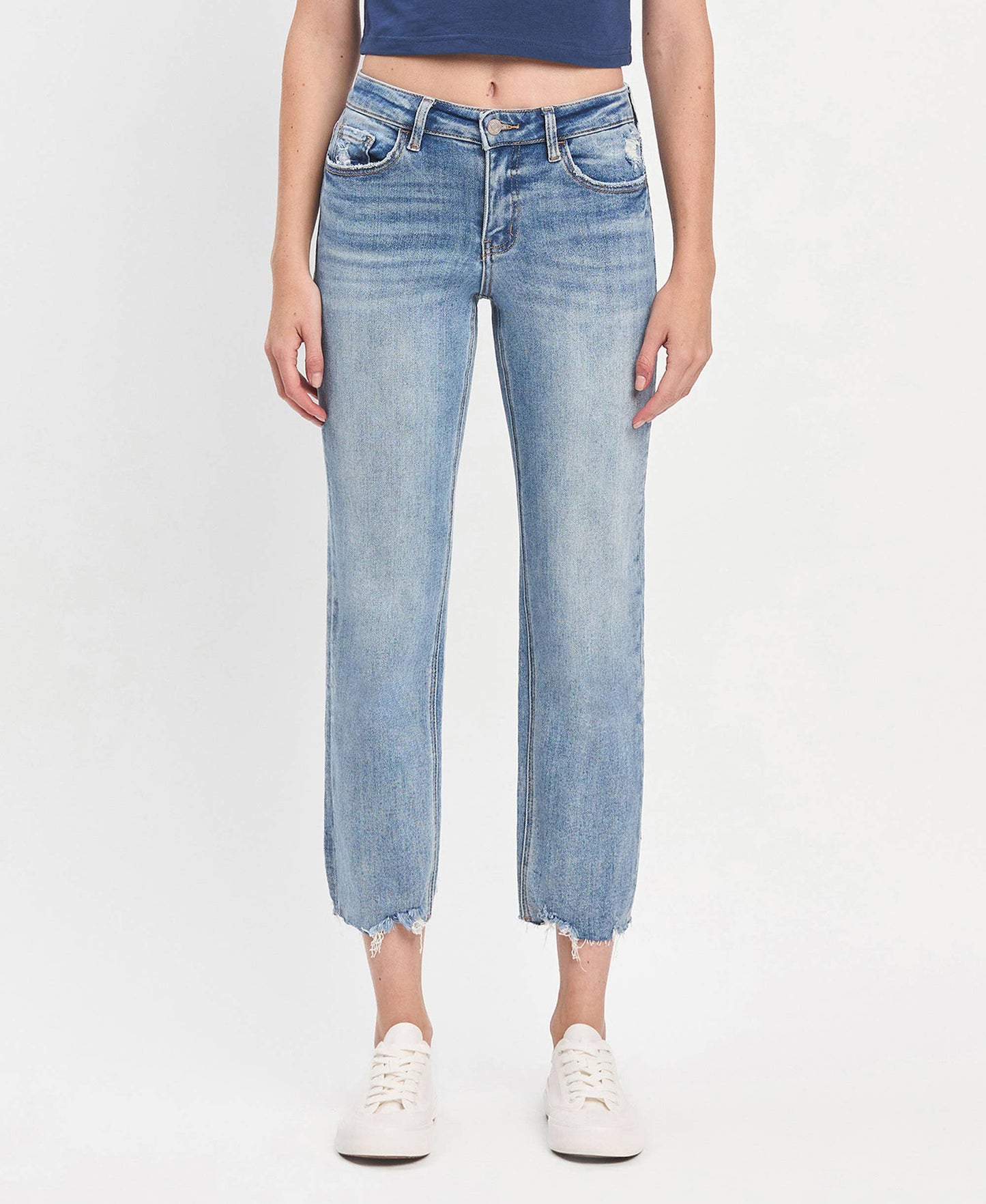 Vervet Mid Rise Crop Straight Jeans