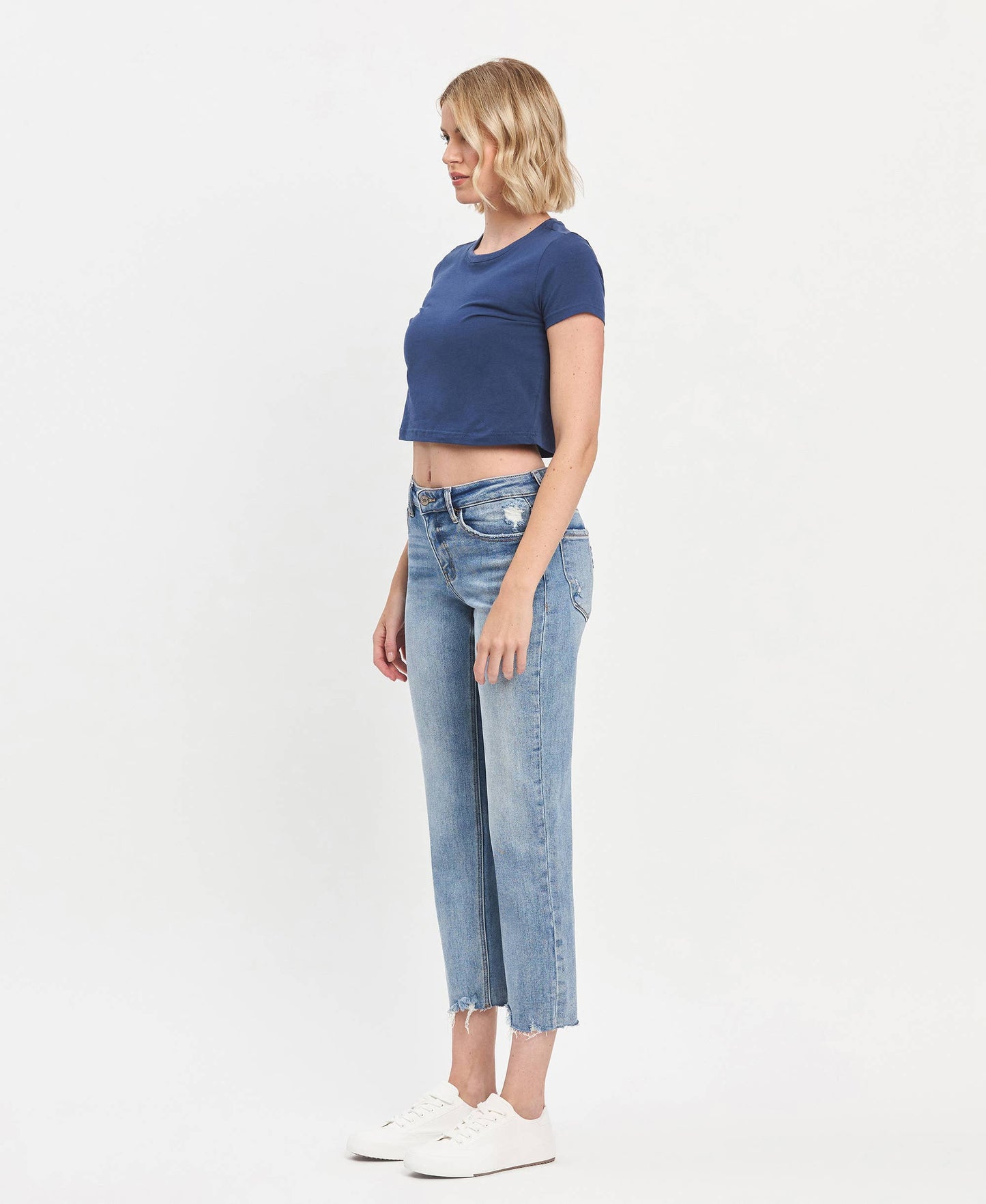 Vervet Mid Rise Crop Straight Jeans