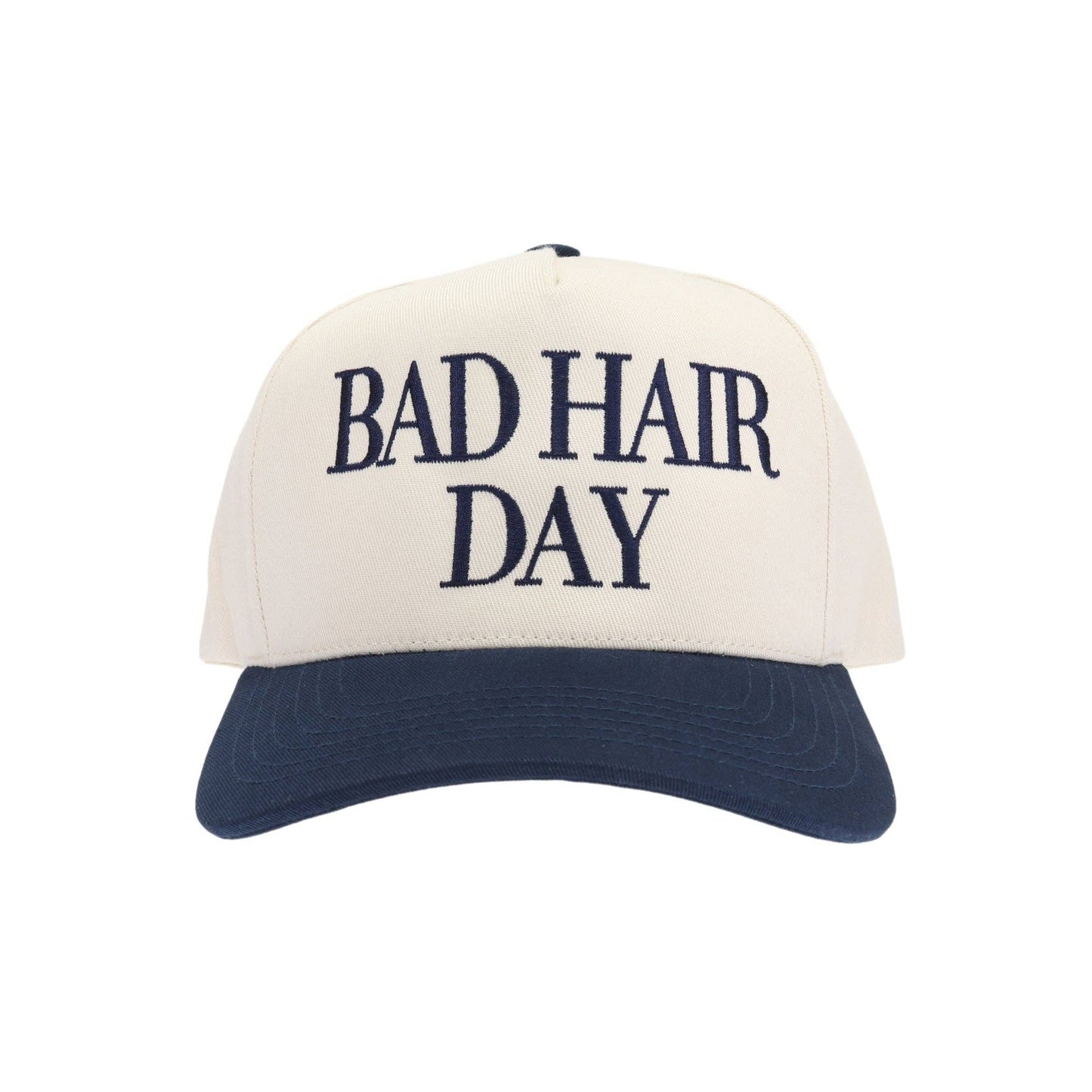 Navy Bad Hair Day Embroidered Trucker Hat