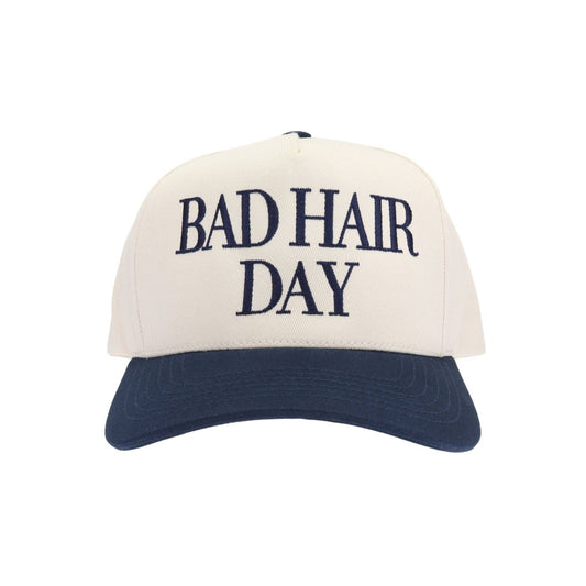 Navy Bad Hair Day Embroidered Trucker Hat