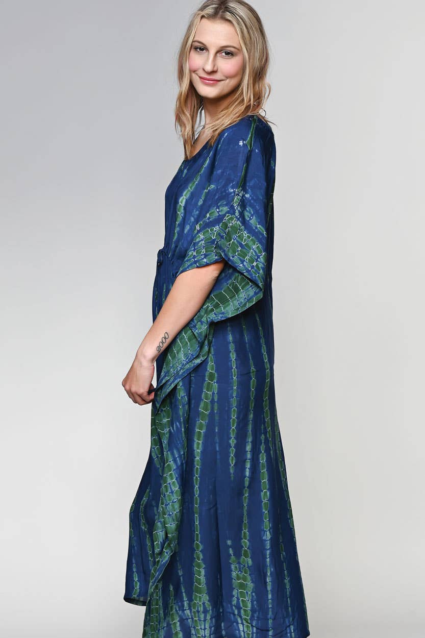 Shibori Caftans: Indigo & White