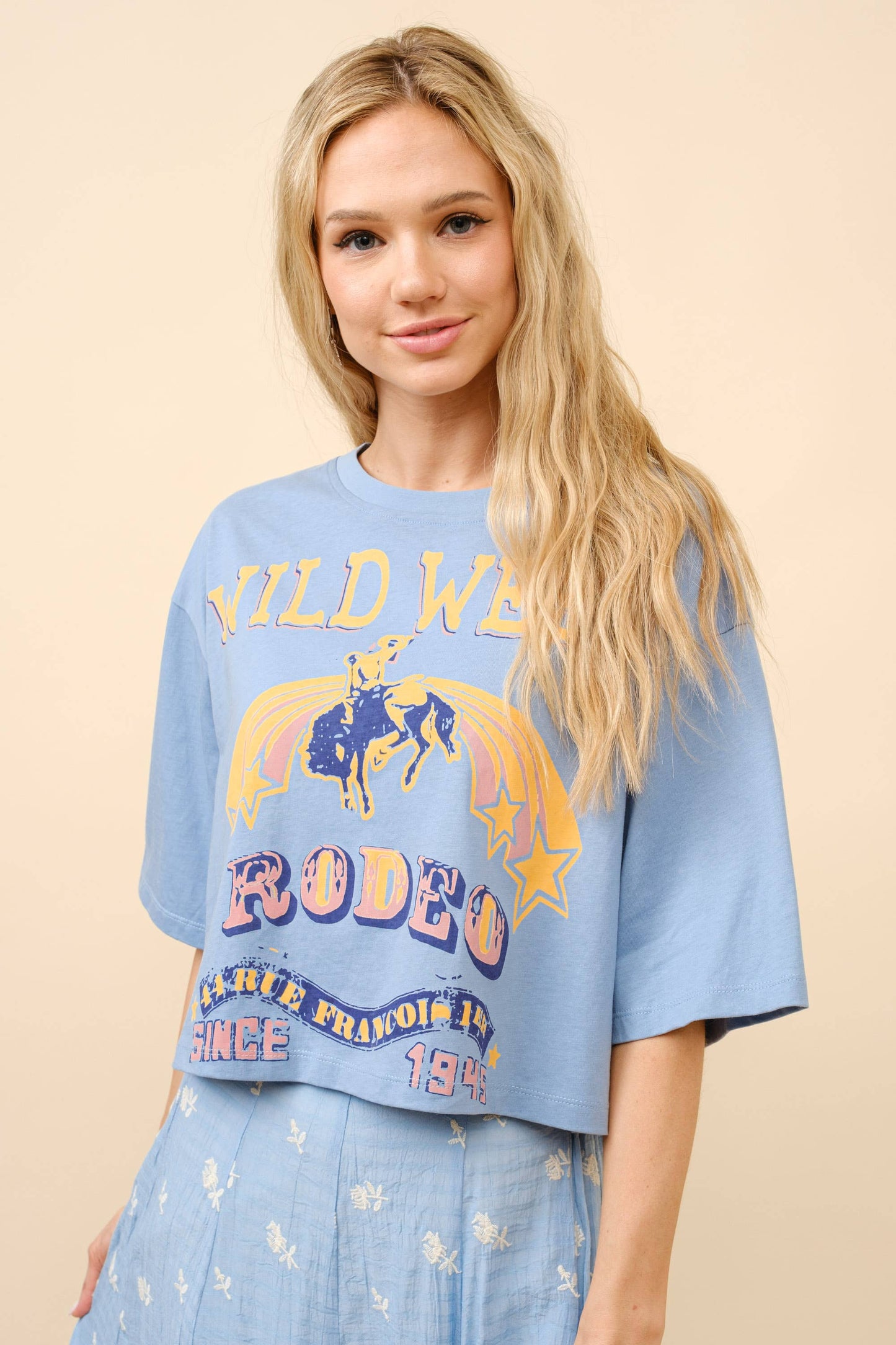 Western Graphic Crop T Shirt