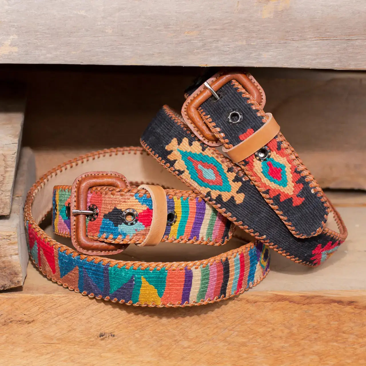 Navajo Design Belt : Black