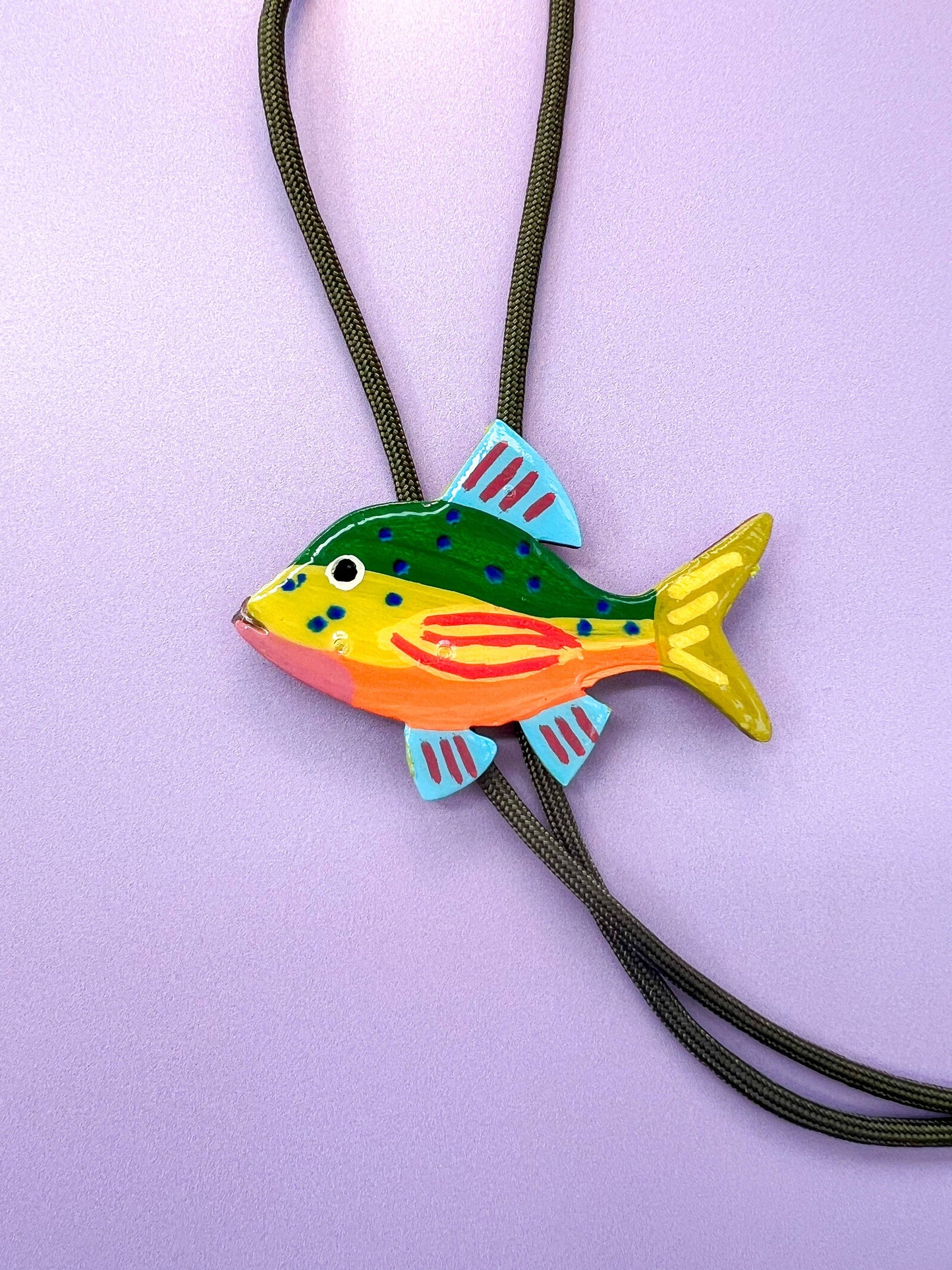 Rainbow Fish Bolo Tie