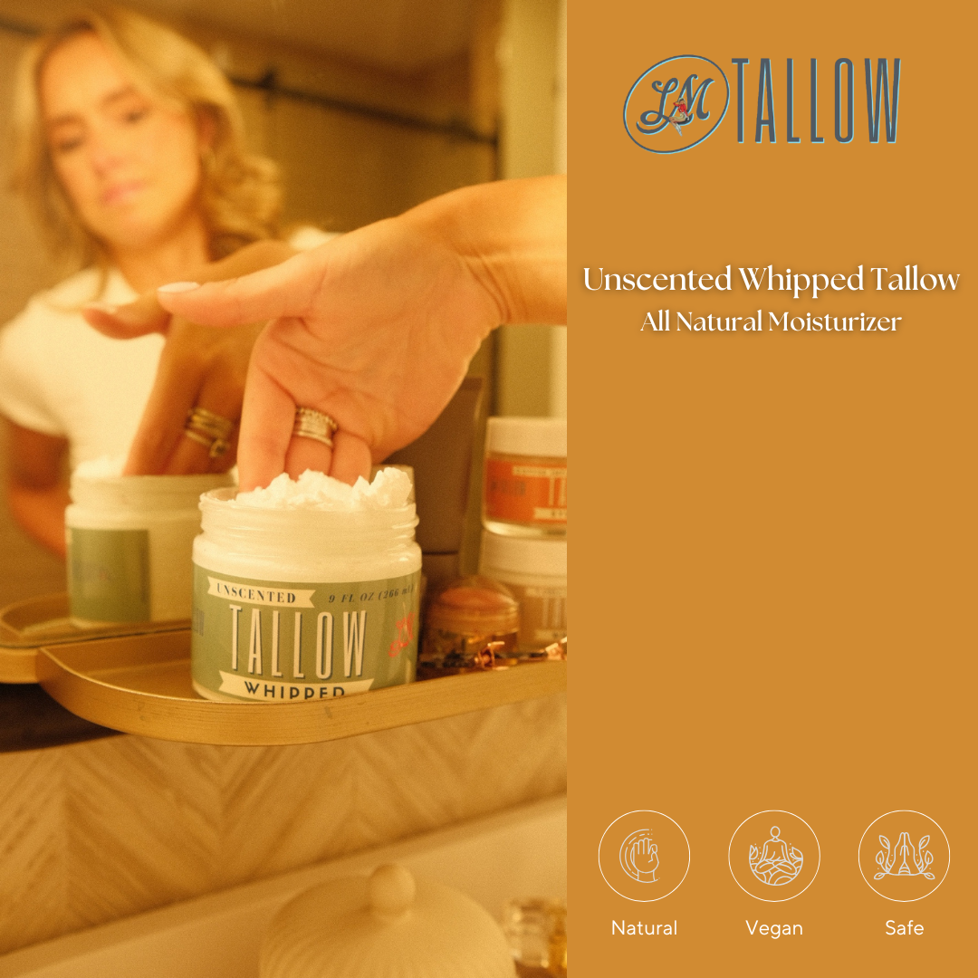 Vanilla Whipped Tallow Moisturizer – 120,000+ Sold | Premium Beef Tallow Skincare | Lady May Tallow: 9oz