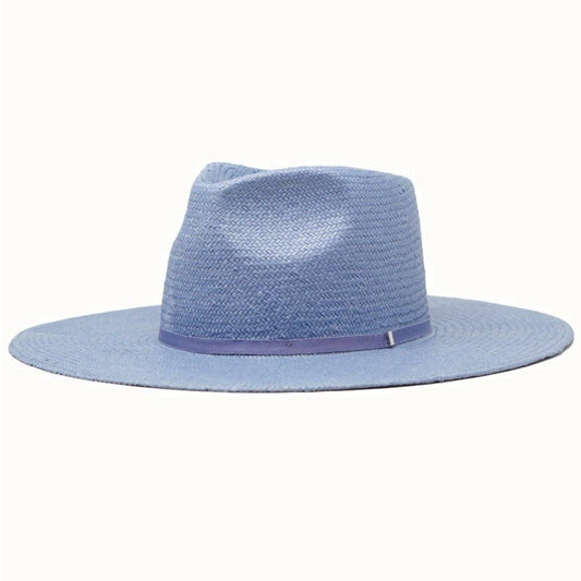 SIMONE Structured Straw Flat Brim Rancher Hat, Adjustable