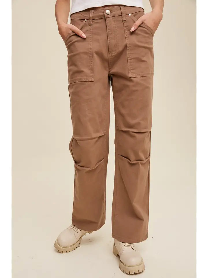 Mocha Utility Straight Pants