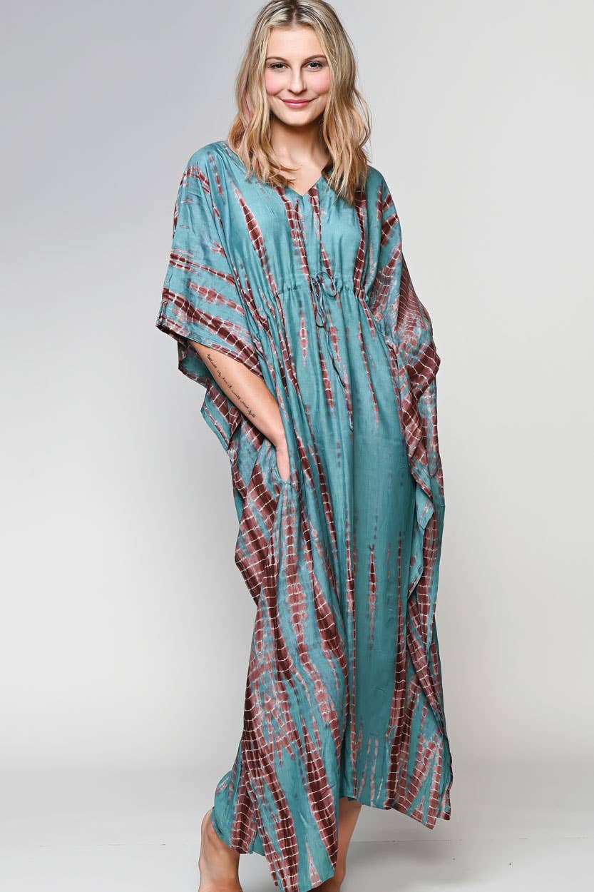 Shibori Caftans: Indigo & White