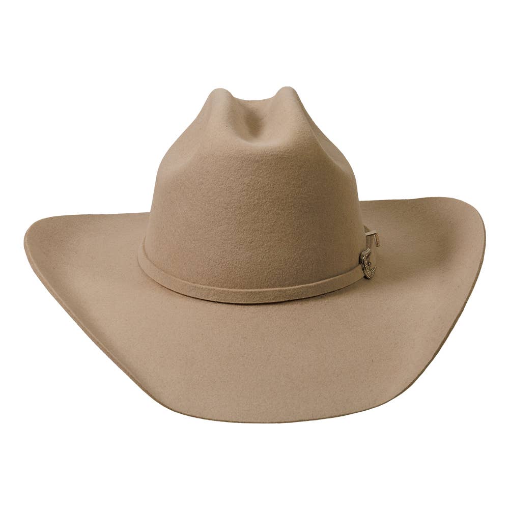 100% Wool Felt Western Cowboy Hat - Style Cattleman: Silver Belly