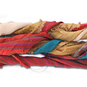 Bandana Necklace Silk Sari Ribbon: Turquoise