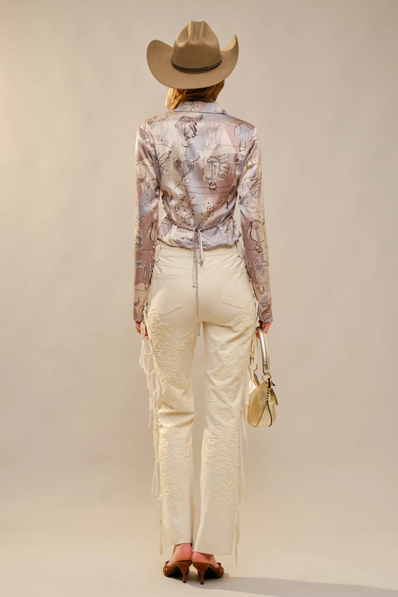Western Motif Printed Bodysuit