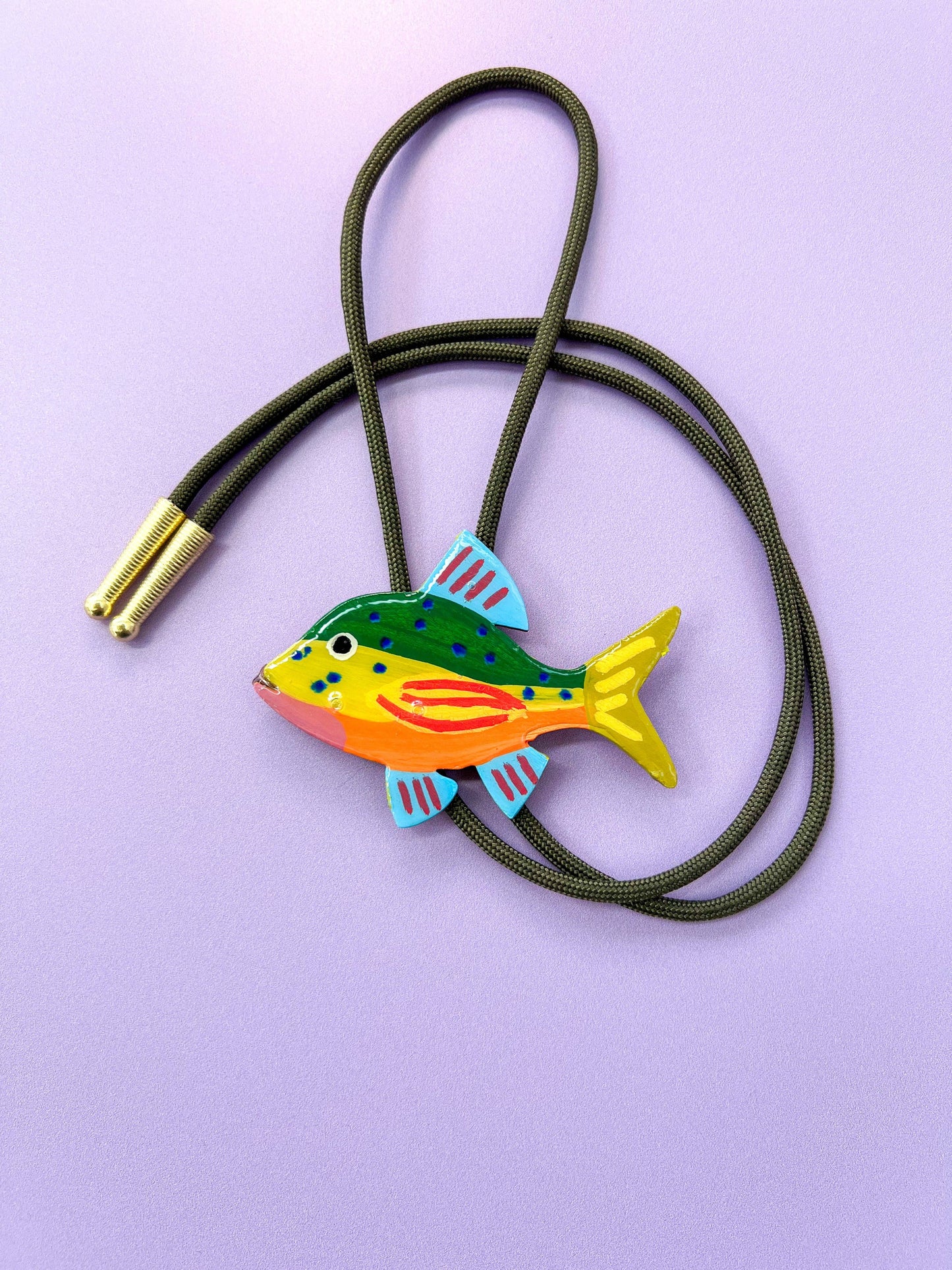 Rainbow Fish Bolo Tie