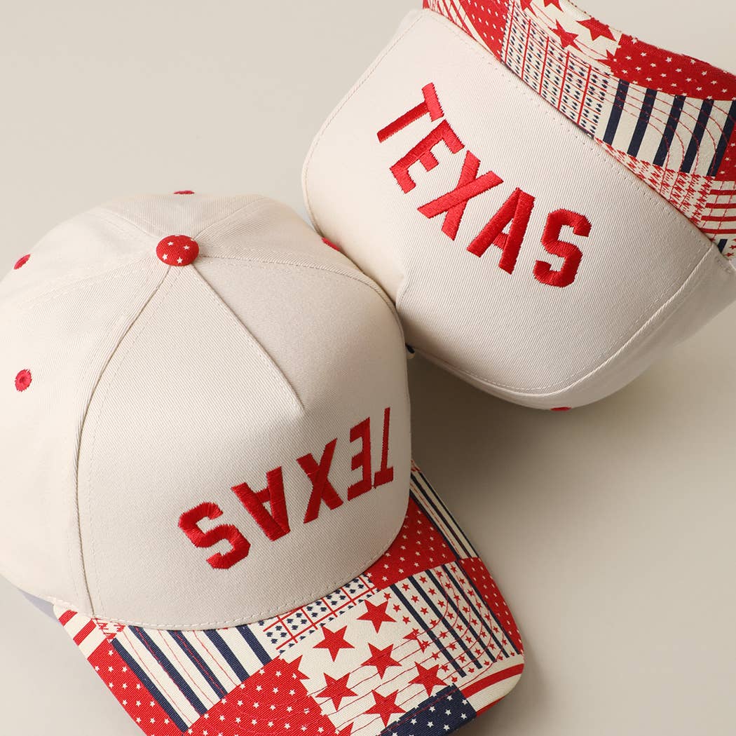 TEXAS Embroidered Patchwork Brim Trucker Hat: MULTI / ONE SIZE