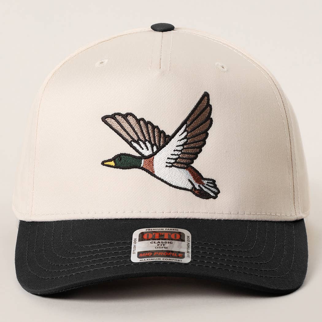 Flying Mallard Graphic Embroidered Trucker Hat : DKGRN/NATL / One Size