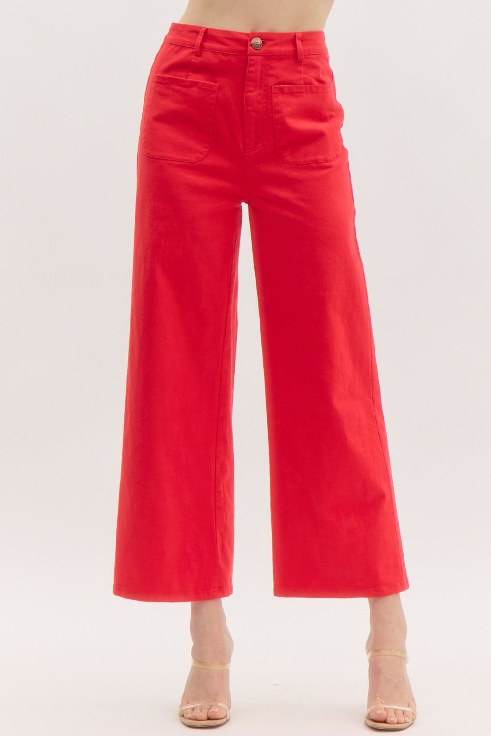 Red Wide Leg Pants