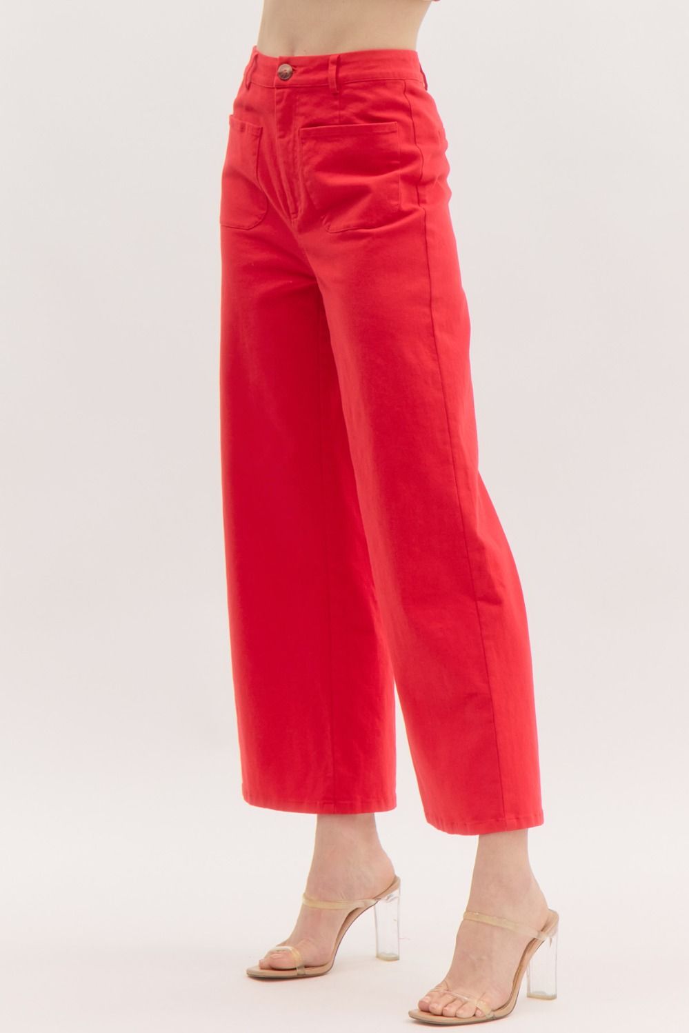 Red Wide Leg Pants