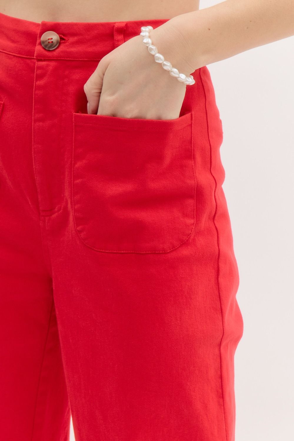 Red Wide Leg Pants