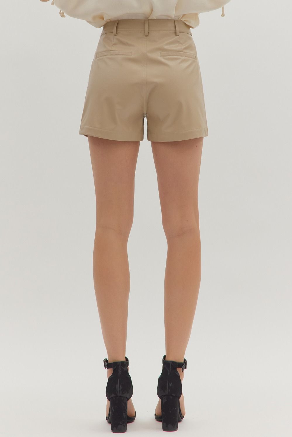 Taupe High Rise Shorts
