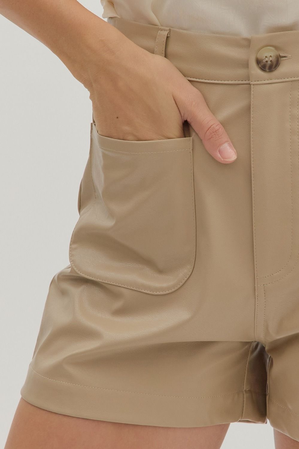 Taupe High Rise Shorts