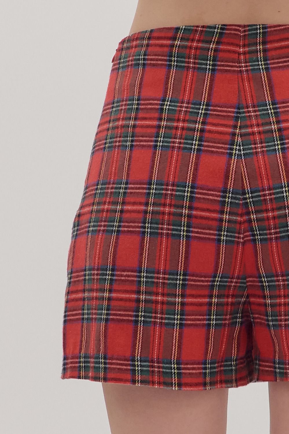 Red Plaid Wrap Skort
