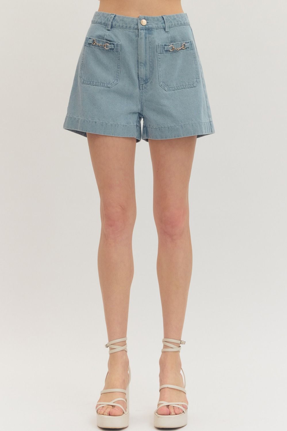 Horse Bit Denim Shorts