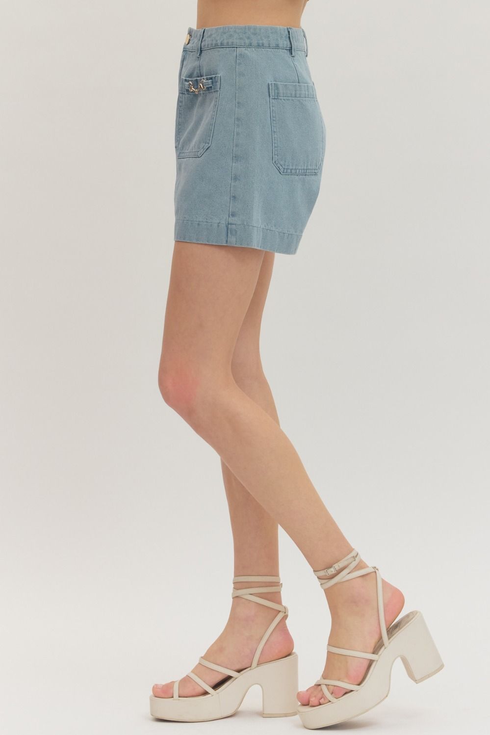 Horse Bit Denim Shorts