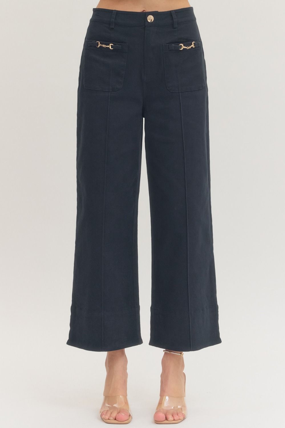 Horse Bit Navy Wide Leg Pants