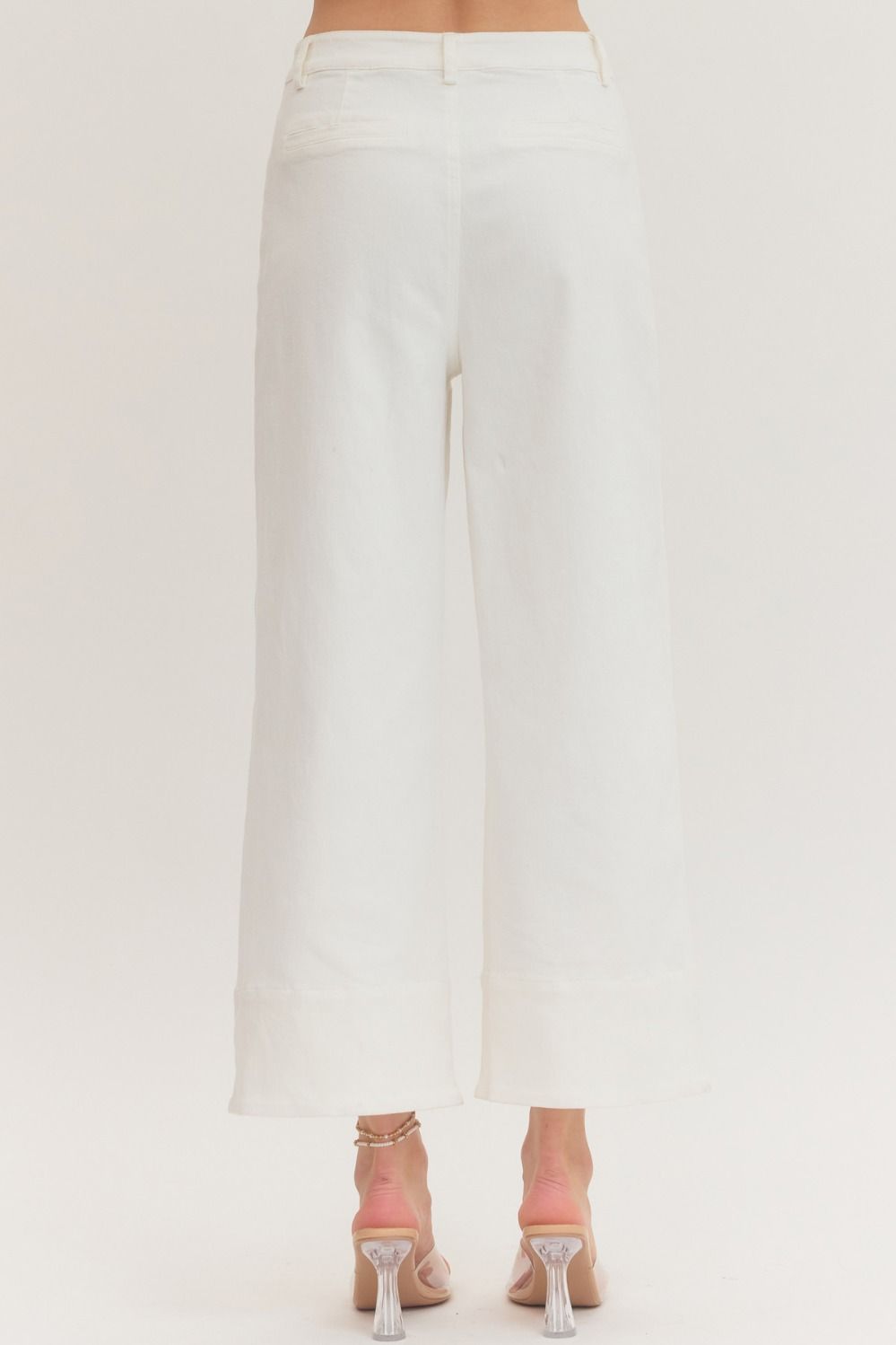 Horse Bit Off White Wide Leg Pants