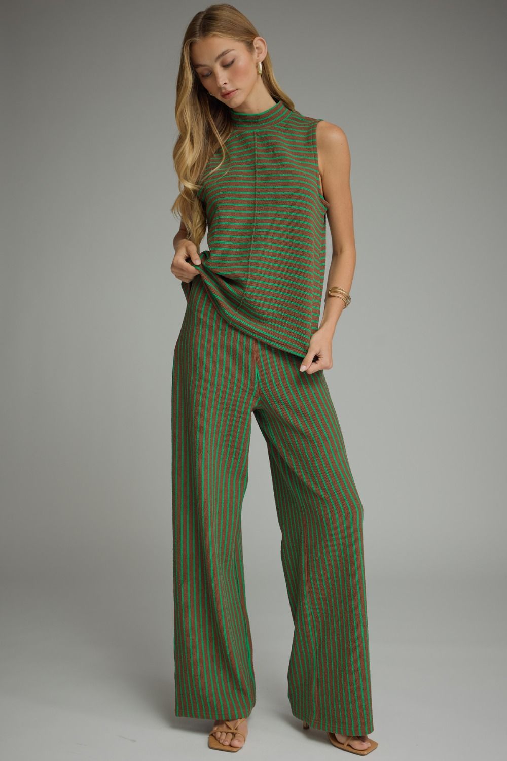 Brown and Green Stripe Pants (part of a set)