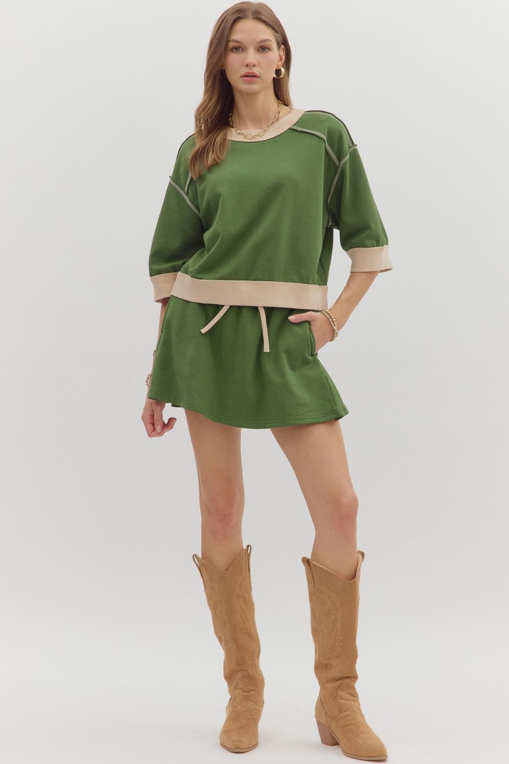 Forest Green Knit Skort