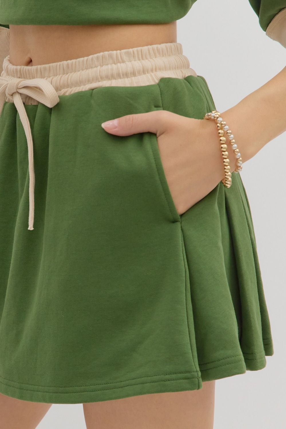 Forest Green Knit Skort