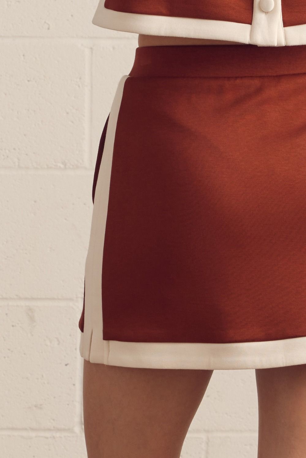 Rust Knit Mini Skirt (part of a set)
