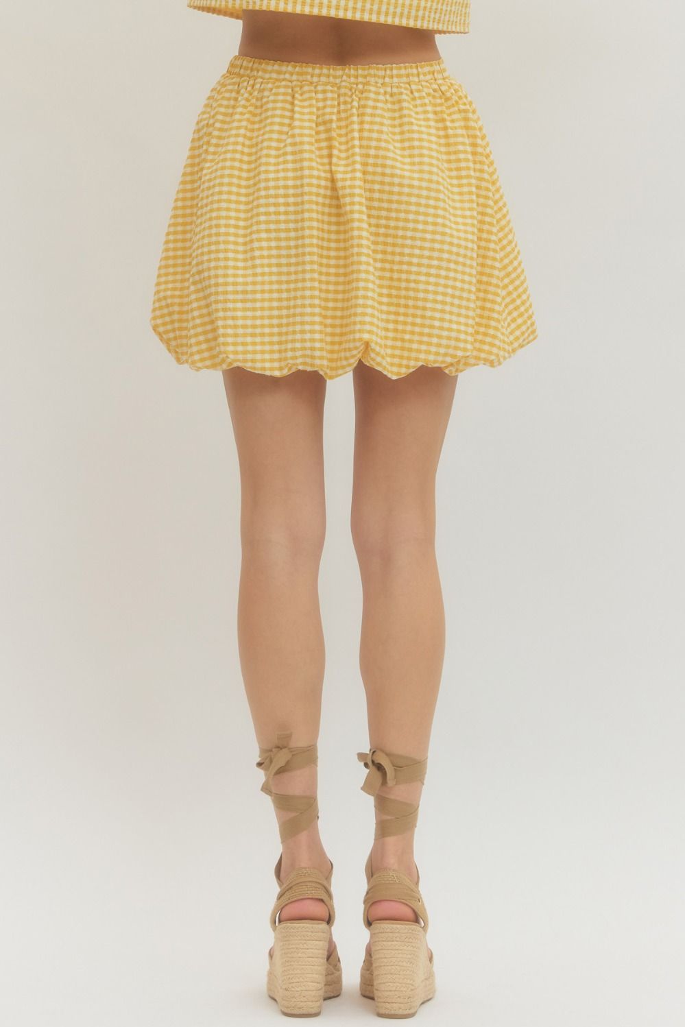 Yellow Gingham Mini Skirt