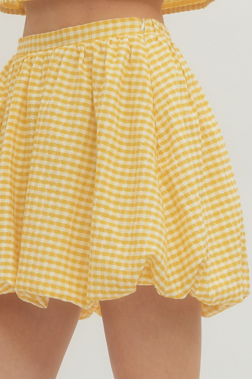 Yellow Gingham Mini Skirt
