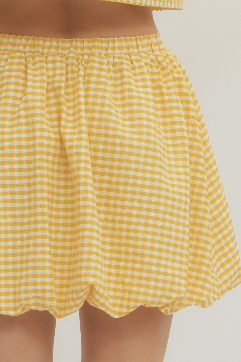Yellow Gingham Mini Skirt