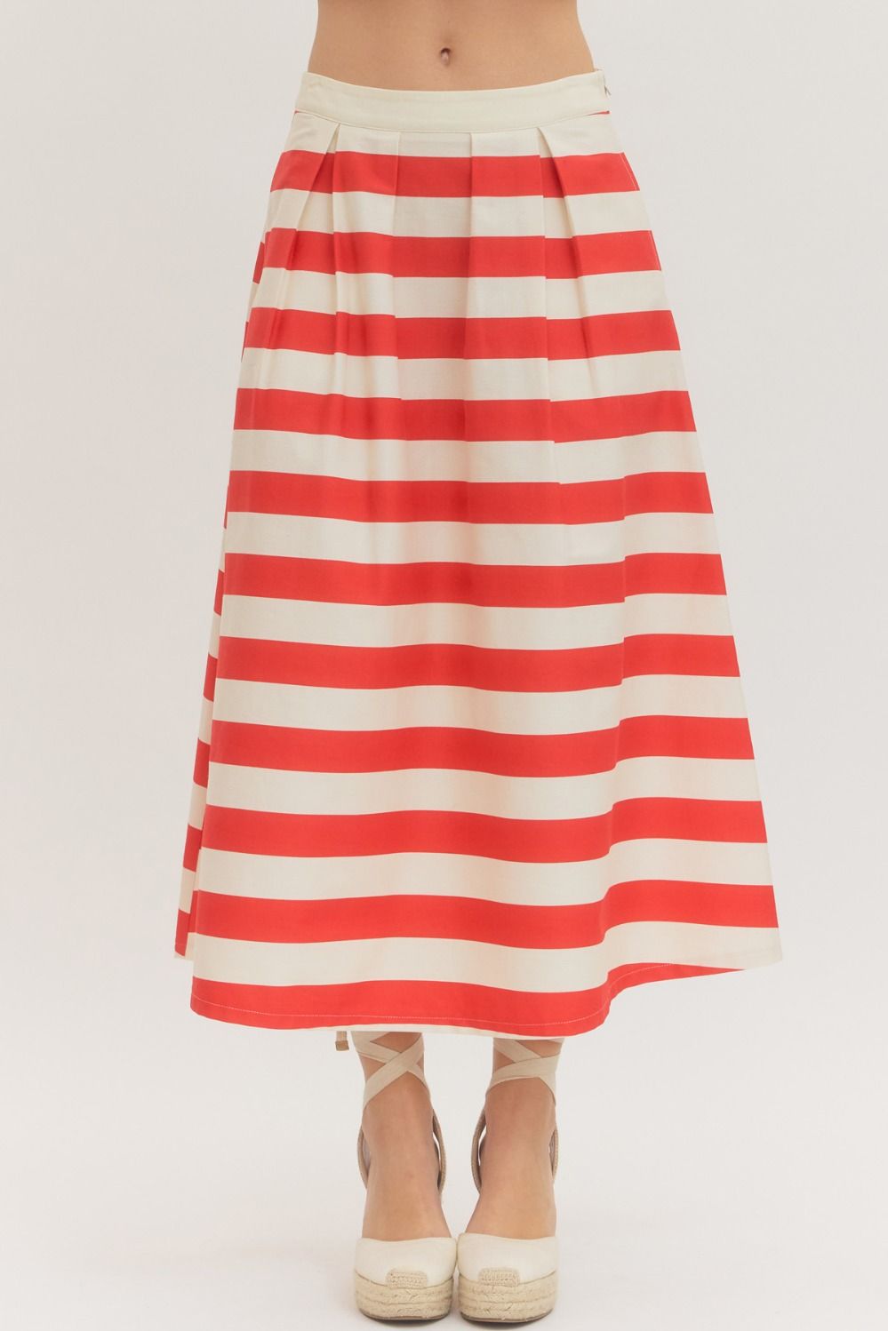 Red Striped Maxi Skirt (part of a set)