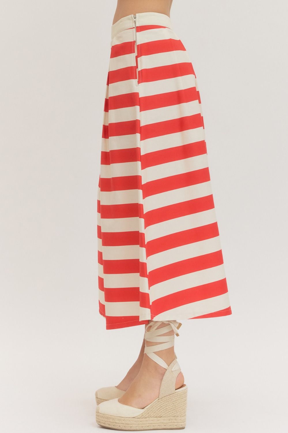 Red Striped Maxi Skirt (part of a set)