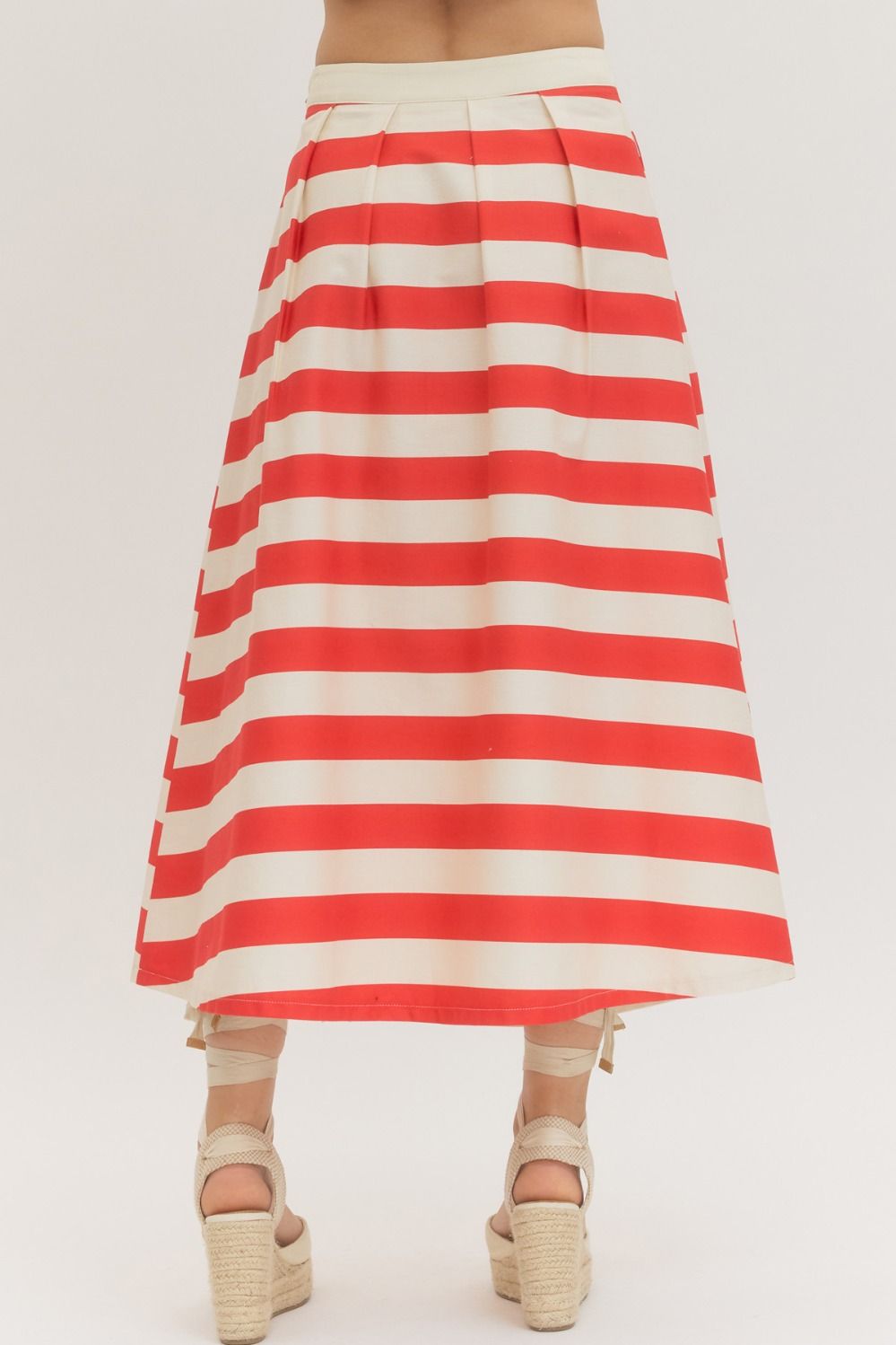 Red Striped Maxi Skirt (part of a set)
