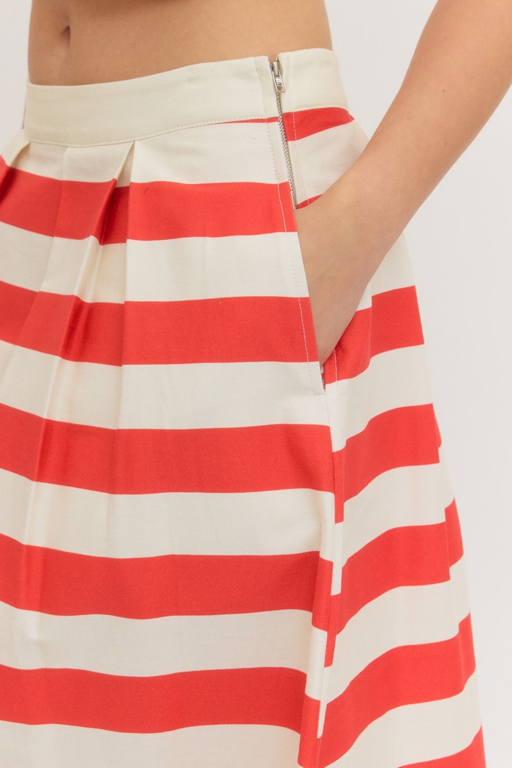 Red Striped Maxi Skirt (part of a set)