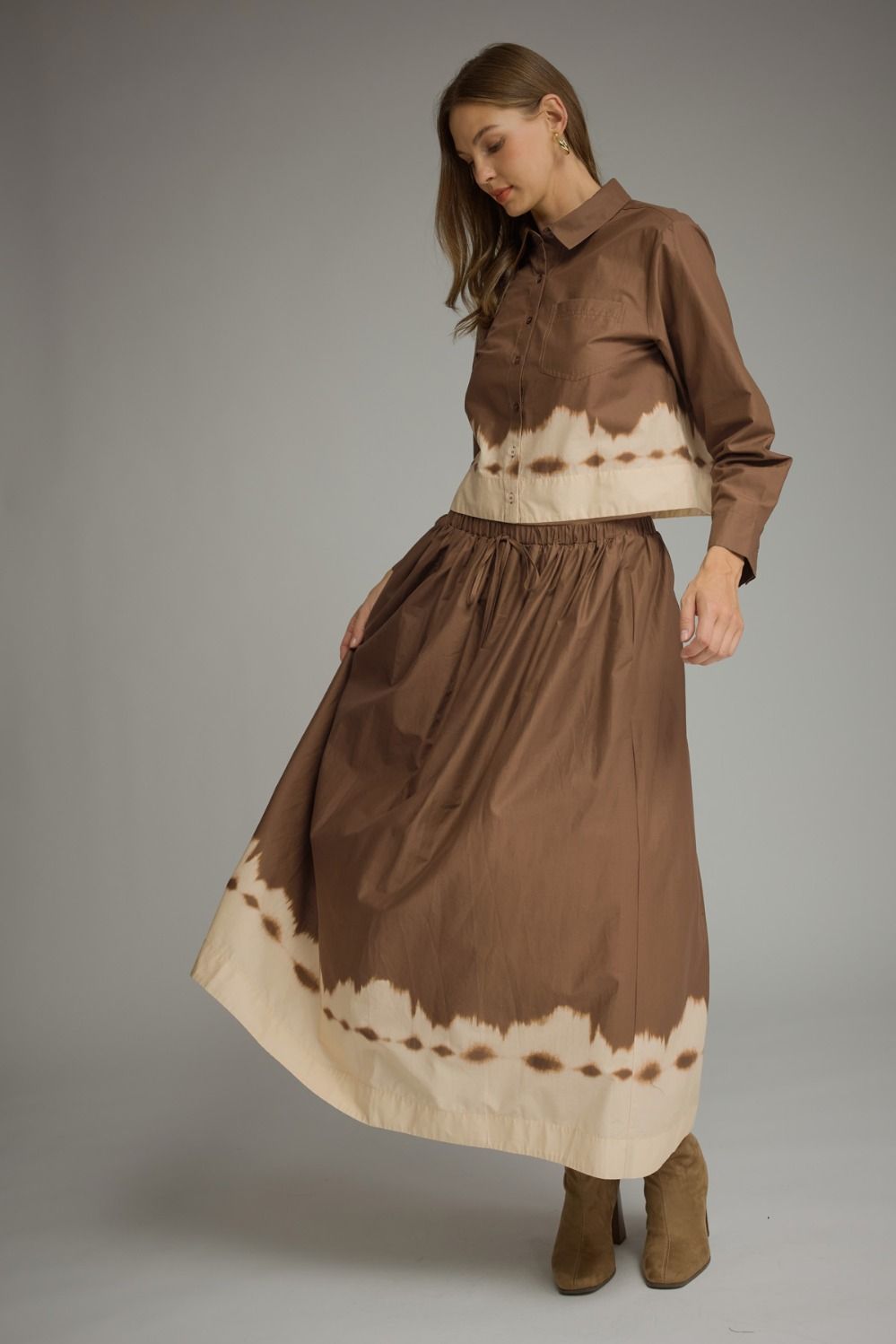 Sandy Shores Tie-Dye Midi Skirt (part of a set)